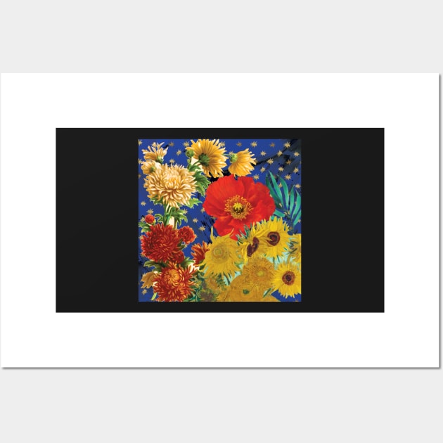 Van Gogh Inspired Floral Pattern Wall Art by BarcelonaLights